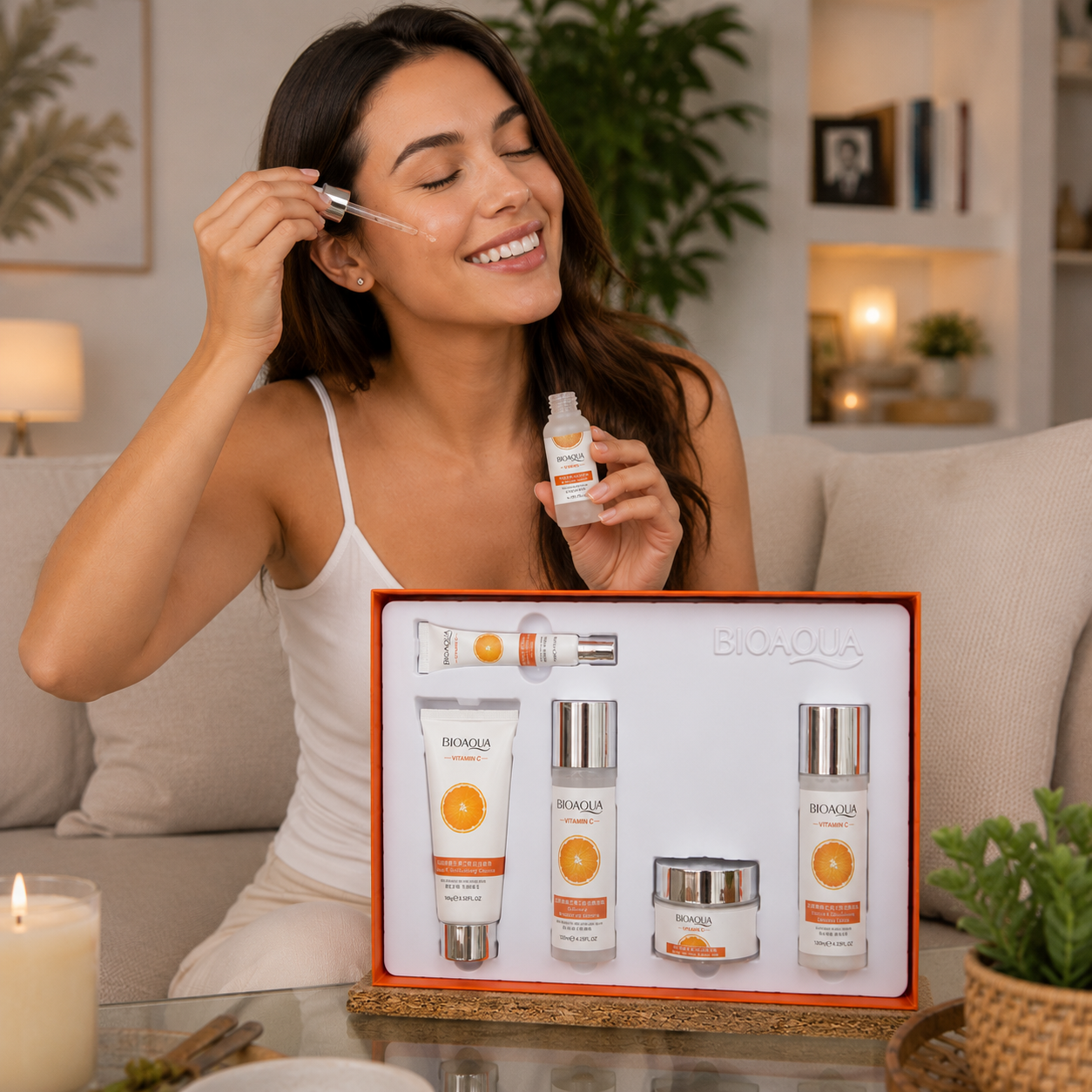 KIT BIOAQUA VITAMINA C + Caja De Lujo: Piel radiante y profundamente hidratada